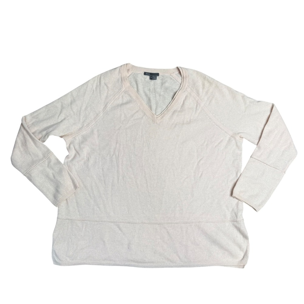 Vince Cashmere V-Neck Sweater Blush Pink‎ Long Sleeve Pullover Womens Large
